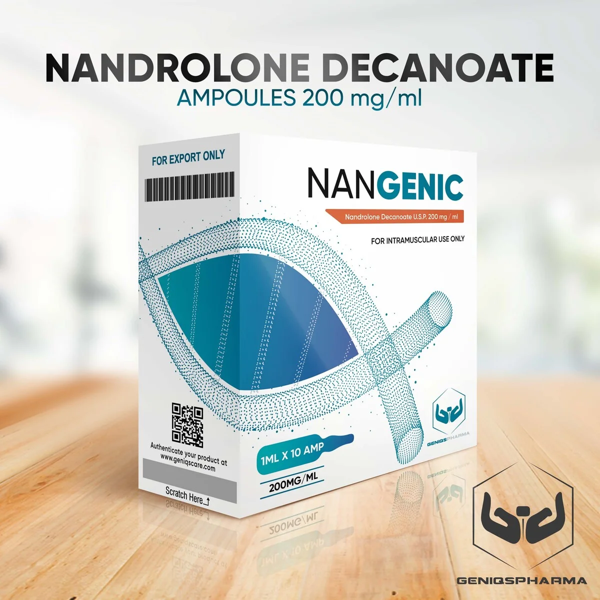 Geniqspharma - Nangenic (Nandrolone Decanoate Injection U.S.P.) - 200mg/ml - 10 Ampoules x 1ml